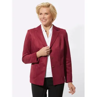 Jackenblazer CLASSIC "Lederimitat-Blazer", Damen, Gr. 38, rot (dunkelrot), 90% Polyester, 10% Elasthan, Blazer Jackenblazer