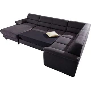 sit&more Wohnlandschaft »Top Ascara U-Form« inklusive Boxspring/Federkern-Polsterung, wahlweise mit Bettfunktion, grau