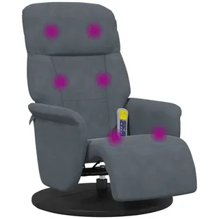 vidaXL Massagesessel mit Fußteil Samt 91 x 105,5 x 91 cm Grau