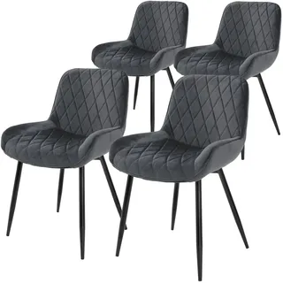 ML-Design Esszimmerstuhl Samt Anthrazit 4er Set