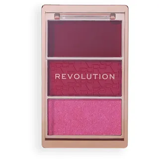 Revolution Beauty Revolution, Blush Icon Palette (My Cherry Truth), Creme- & Puder-Rougepalette, Hochpigmentiert, 3 Farben, My Cherry Truth, Tierversuchsfrei & Vegan