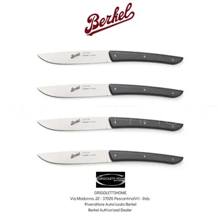 Berkel - COLOR Schwarz - Set 4 Messer Steak Stahl - KCO4SW11SRMBL