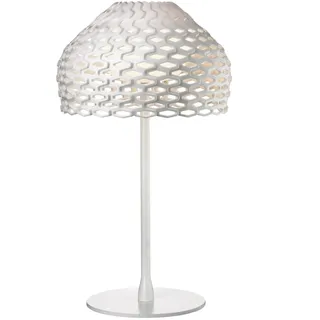 Flos Tatou Table Tischleuchte von Designerin Patricia Urquiola aus Polykarbonat in der Farbe White, Dimmbar, 50x28 cm