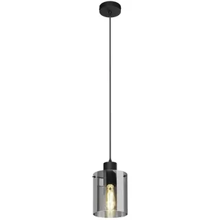 Lindby Pendelleuchte Kourtney (Modern) in Schwarz (1 flammig, E27) - Glas Hängelampe Esstischlampe Hängeleuchte Wohnzimmerleuchte