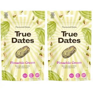 True Dates - Pistachio Cream | natürlich aromatisierte Datteln | Pistaziencreme | 100 g (Packung mit 2)