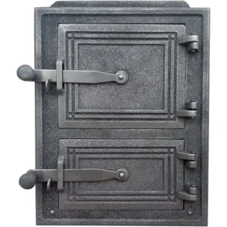 Kamintür Gusseiserne Backofentür Gußeisen Ofentür aus Gusseisen Schwarz Räuchereitür - Schwarz