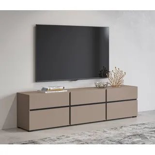 OTTO home Cross Lowboard 180 cm Schwarz Kunststoff/Metall/Melamin/Holzwerkstoff