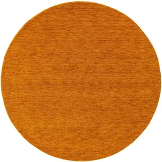 Kunstloft Wollteppich rund Jamal Gelb ø 200 cm rund , Textil , Beton Optik , Rund , 200x1 cm , Gots , pflegeleicht , Teppiche und Böden, Teppiche, Schafwollteppiche