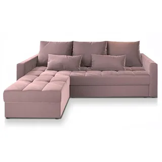 masseno Ecksofa mit Schlaffunktion Kos , rosa/pink , Maße (cm): B: 220 H: 85