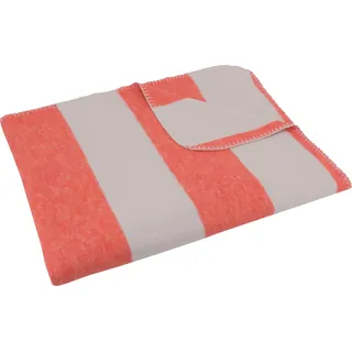 Setex Kuscheldecke 150 x 200 cm Orange/Beige gestreift