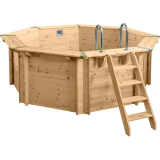 Interline Holzpool Bali 8-Eck 355cm, 50700214 - Braun