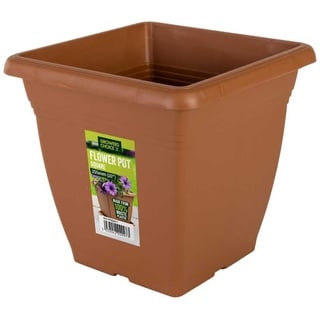 Tildenet Gardenware | Quadratischer Garten-Blumentopf | 25 cm | Terracotta | FPSQ26-T