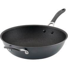 Circulon Scratch Defense Wok Non Stick 34cm - Induktions-Wok mit Deckel und extrem haltbarer Antihaftbeschichtung, spülmaschinen- und backofenfestem Kochgeschirr, Graphite Pewter Finish