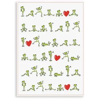 Kracht Geschirrtuch Frösche 100% Baumwolle, Farbe:Mehrfarbig;Größe:45 x 70 cm