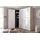 Drehtürenschrank Malta 50 x 185 x 40 cm Weiß/Eichefarben