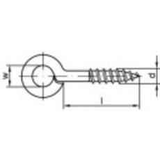 Bild von Ringschraubösen Typ 1 (Ø x L) 10mm x 12mm Stahl galvanisch verzinkt 100St.