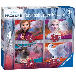 Ravensburger Kinderpuzzle 03019 Disney Frozen 2: 4 Puzzles in a Box Puzzle-12/16/20/24 Teile [Exklusiv bei Amazon]