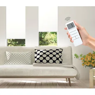 Elektrisches Rollo GOOD LIFE "Vau - SMART HOME" Gr. 5, weiß (weiß, weiß), B:80cm H:150cm, Kunststoff, Metall, Polyester, Rollos, Elektrisches Rollo, mit Fernbedienung