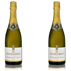 Gratien & Meyer Crémant de Loire A.O.C Brut (1x0,75l) Edler französischer Schaumwein - Cremant auf Champagner Niveau - Frisch fruchtig, Traditionelle Flaschengärung (Packung mit 2)
