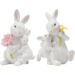 Braxio Osterhase Figur Home Decoration - Home Decoration Bunny Sammelfiguren für Ostern Deko/Frühling/Hochzeit/Muttertag 2er Set