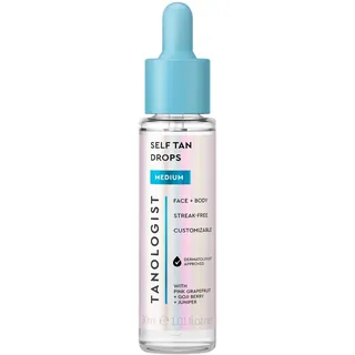 Tanologist Self-Tan Drops Medium – Selbstbräuner Tropfen für Gesicht & Körper – Mischbar mit Pflege – Anpassbare Bräune ohne Streifen – Vegan & Clean – Keine verstopften Poren