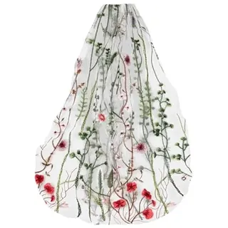 Ginger Ray Gestickter Blumenschleier mit Haarkamm, doppelschichtig, für Junggesellinnenabschied, mehrfarbig, 60 cm