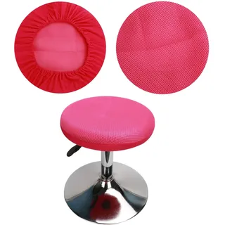 HuaLiSiJi Hockerbezüge Rund 1 Stück, für Hocker, Waschbar Pflegeleicht Atmungsaktiv und Langlebig, für 30-40cm Runder Hocker Durchmesser (Intense Pink)