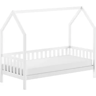 Vipack Hausbett Cabane 90 x 200 cm Eiche massiv weiß