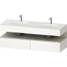 Duravit Qatego Einbauwaschtisch mit Konsolenwaschtischunterbau, 1600x550x600mm, Nische Taupe Supermatt, Doppelwaschtisch, QA4797083, Farbe: Weiß Supermatt