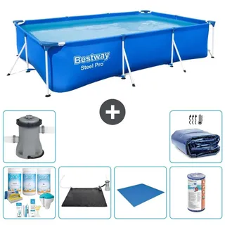 Bestway Steel Pro Rechteckig - 300x201x66 cm - 7-teilig S22252 - Blau