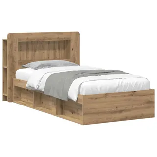 vidaXL Bettgestell mit Stauraum mit Kopfteil Artisan-Eiche 80 x 200 cm - Braun