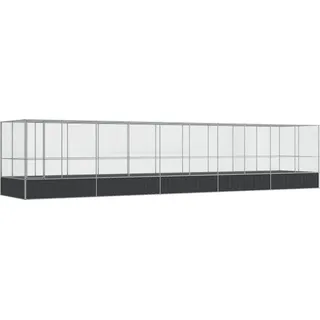 vidaXL Voliere mit Erweiterung Silbern 1039x207x212 cm Stahl - Silber