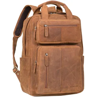 STILORD 'Amos' Exklusiver Business Lederrucksack Vintage Laptop Rucksack Herren Studenten Echtleder Business Rucksack Damen Leder Retro