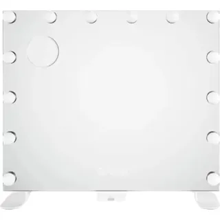 Erleuchtet Make-up-Spiegel 60x50cm – Hollywood Spiegel mit 14 dimmbaren LED-Lampen – Schminkspiegel mit 3 Lichtfarben – Für Schlafzimmer und Ankleidezimmer – Ohne USB - Weiß