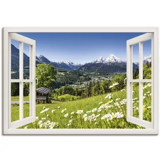 ARTland Wandbild »Fensterblick Bayerischen Alpen«, Berge, (1 St.), als Alubild, Leinwandbild, Wandaufkleber oder Poster in versch. Größen