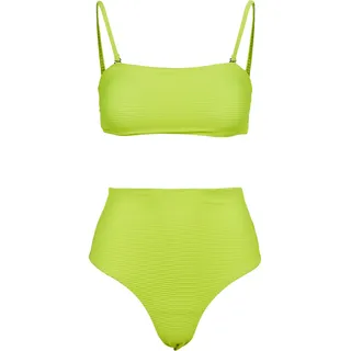 Urban Classics Ladies High Waist Bandeau Bikini electriclime XS