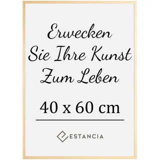 Estancia Eiche Holz Bilderrahmen 40x60 cm mit Bruchsicherem Acrylglas | Rahmen 40x60 cm | Bilderahmen 60x40 | Moderner Portraitrahmen Holz Eiche Bilderrahmen 40 x 60 cm Holz