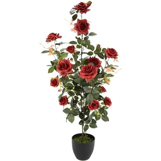 I.GE.A. »Rosenbusch im Topf« Kunstrosen Kunstpflanzen, Rosenstrauch Deko Hochzeit,
