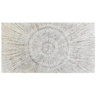 Bett-Kopfteil für 150-160-180 cm aus Holz mit einem weißen Kreis, gebeizt, 180 x 3,5 x 100 cm