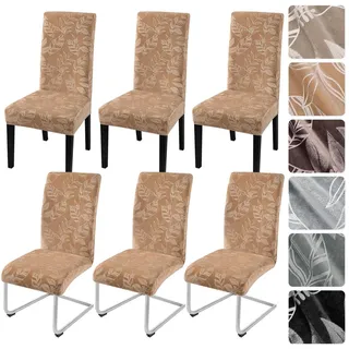 Stuhlhussen 6er Set Samt Khaki für Schwingstühle & Freischwinger