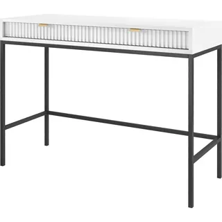 Furniture24 Schreibtisch Nova T104 Schminktisch mit 2 Schubladen Weiß 104x78x50 - Weiß