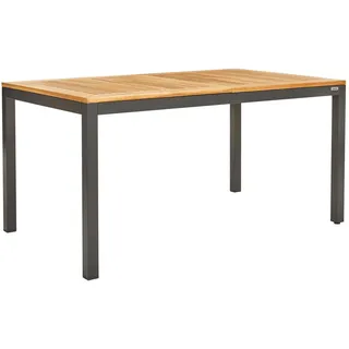 Ambia Garden Gartentisch , Anthrazit, Naturfarben , Holz, Metall , Teakholz , massiv, Hartholz , rechteckig , eckig , 90x74x150-210 cm , Fsc , ausziehbar , Gartenmöbel, Gartentische, Gartentische ausziehbar