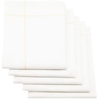 ZOLLNER 5er Set Geschirrtücher, 50x70 cm, Halbleinen, weiß gelb