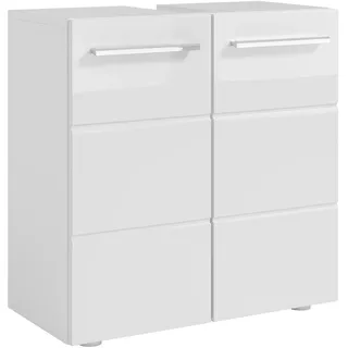 BASIC by Balculina Waschbeckenunterschrank Mandi 60 x 62 cm Weiß Hochglanz
