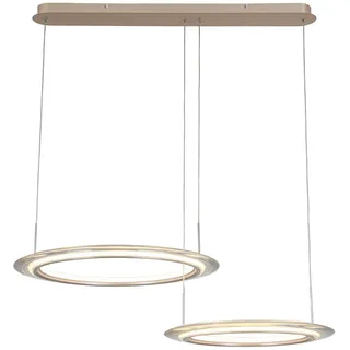 Dieter Knoll Led-Hängeleuchte , Chromfarben, Champagner, Transparent , Metall, Kunststoff , Uni , länglich , 55x150x82 cm , höhenverstellbar, Farbtemperaturwechsler , Lampen & Leuchten, Leuchtenserien