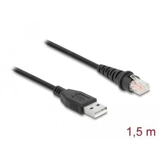 DeLock RJ50 zu USB 2.0 Typ-A Barcodescanner Kabel 1,5 m