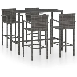 vidaXL Gartenbar Set 5-tlg. Grau