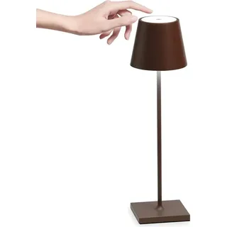 Zafferano Poldina Pro Dimmbare LED-Tischlampe aus Aluminium H 38 cm - Braun