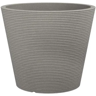 Scheurich Coneo, Pflanzgefäß aus Kunststoff, Taupe-Granit, 40 cm Durchmesser, 33,2 cm hoch, 26 l Vol.