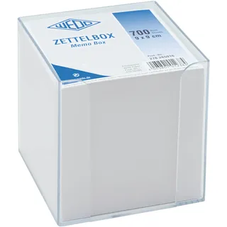 Wedo Zettelbox Kunststoff 9,5 x 9,5 x 9,5 cm Transparent